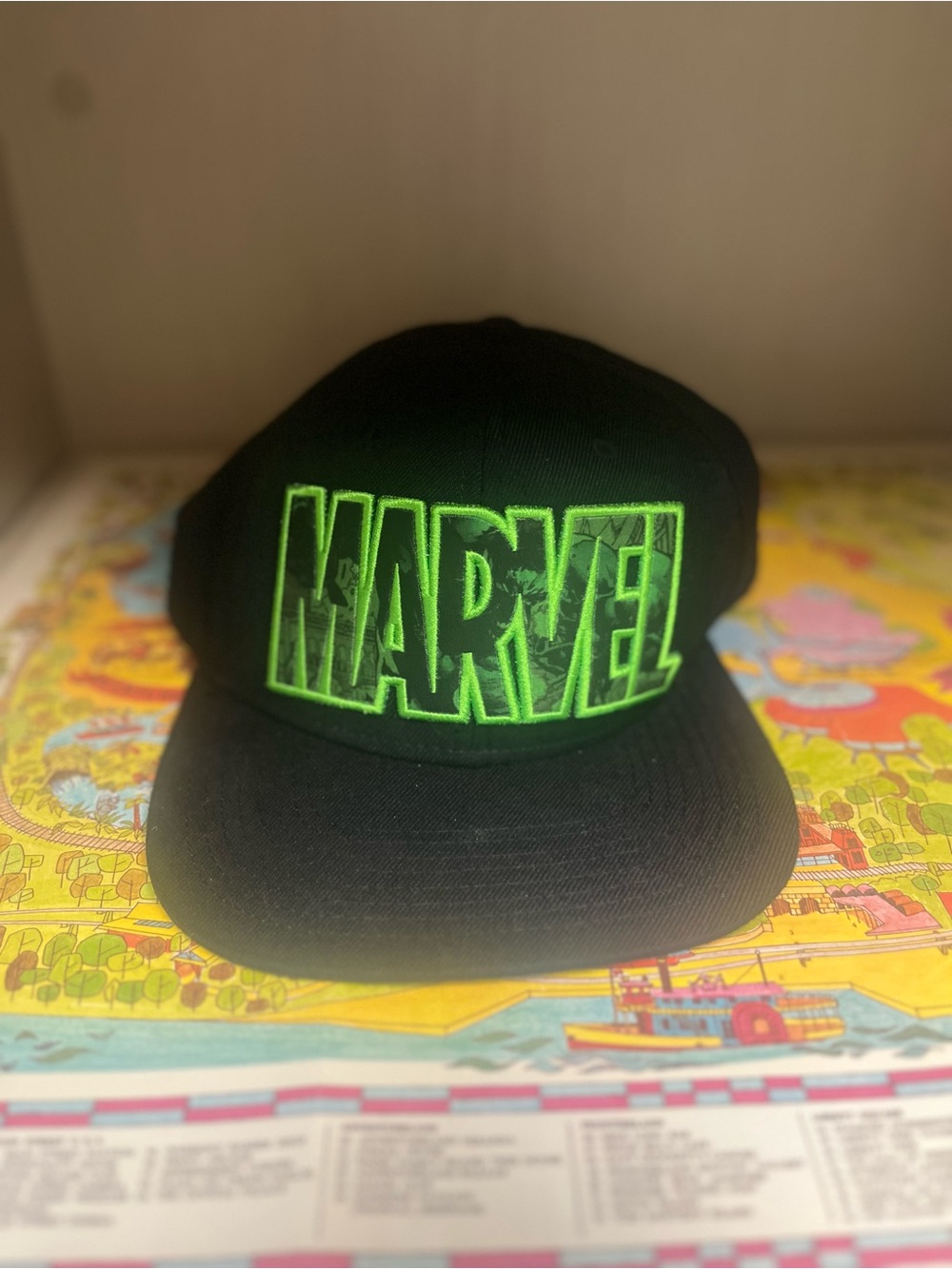 Marvel Black Hat with Neon Green Logo
